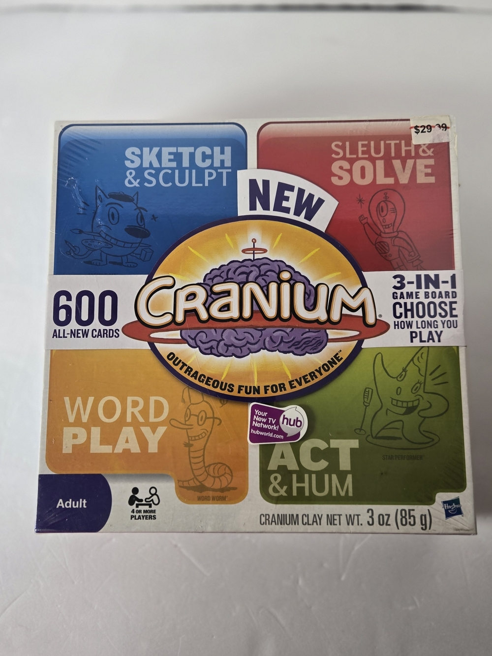 NEW SEALED Cranium 3 In 1 Board Game Adult 4+ Players New Sealed 600 New Cards